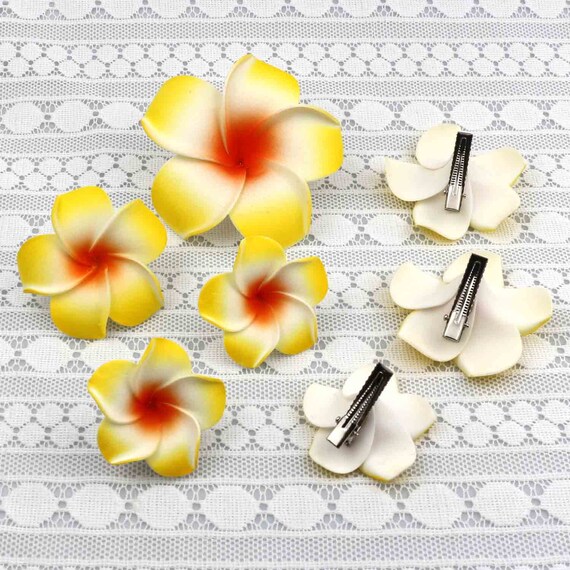 Pack of 6-96050 Flower hair clip Merrie Monarch silk flower Hawaiian Pack of 6-96050 Flower hair clip Merrie Monarch silk flower Hawaiian