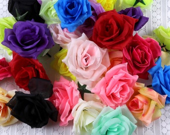 120pcs Artificial Silk 3.1" Rose Head Fake Flower Heads In Bulk Beautiful Wedding Home Party Decoration DIY Flower Ball Flower Wall Making