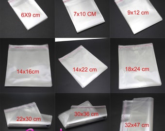 Super large size Clear Poly Bag Self Adhesive Seal Resealable Cello Cellophane OPP Packing Bags 42cm 45cm 50cm 55cm 60cm Width