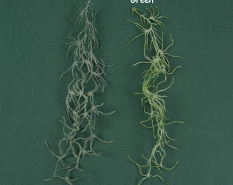 6/150P Faux Spanish Moss Airplant 2Color Wall Hanging Vines Artificial Plant Greenery Floral Wall Home Wedding Decor Faux Everyday Greenery