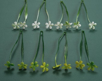 6/150 pièces fleur artificielle verdure/2 couleurs faux choix de remplissage d'herbe pour bricolage Bouquets décor accessoire
