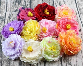10-50PCS Artificial Silk Flower Head Fake Peony For DIY Home Hairpin Wedding Family Party Decoration 12cm Simulation Flower Faux Flower