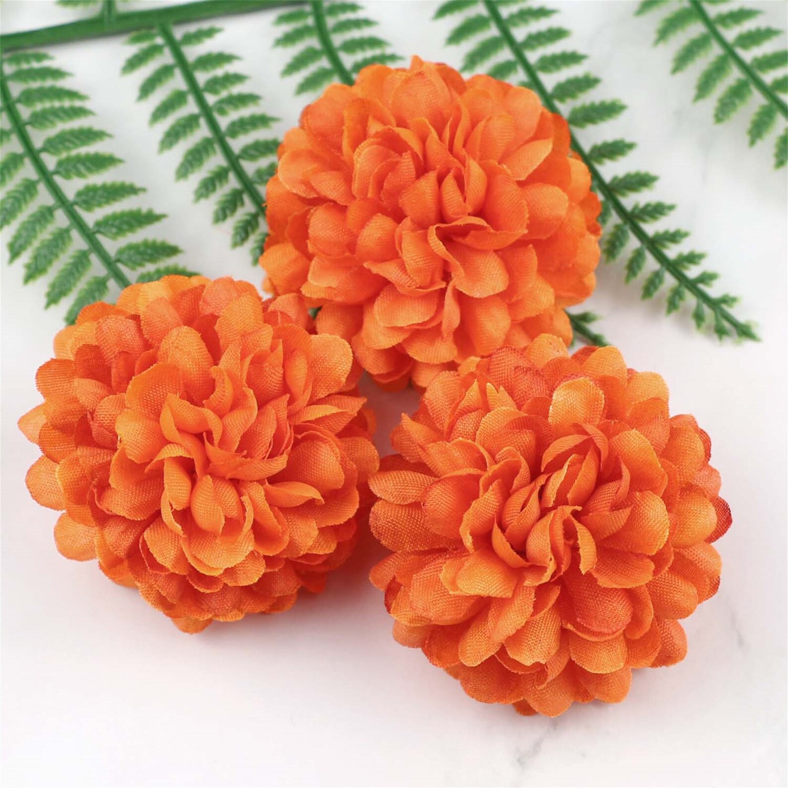100PCS Orange Silk Flowers Bulk Carnation Artificial Flowers Etsy