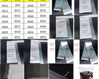 50Pcs/set 100Pcs/set Useful 8cm width Clear Plastic Bags Self Adhesive Seal Jewelry Gift Package Opp Bag 8x12cm 8x14cm 8x16cm 8x18cm 8x20cm