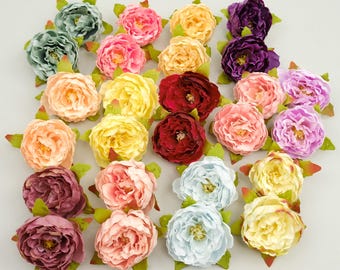 6cm Artificial Silk Peony buds Head With Water Drop Decor - Bulk Peony Flower Head for Dining Table Decor Wall Flowers Wedding Party Decor