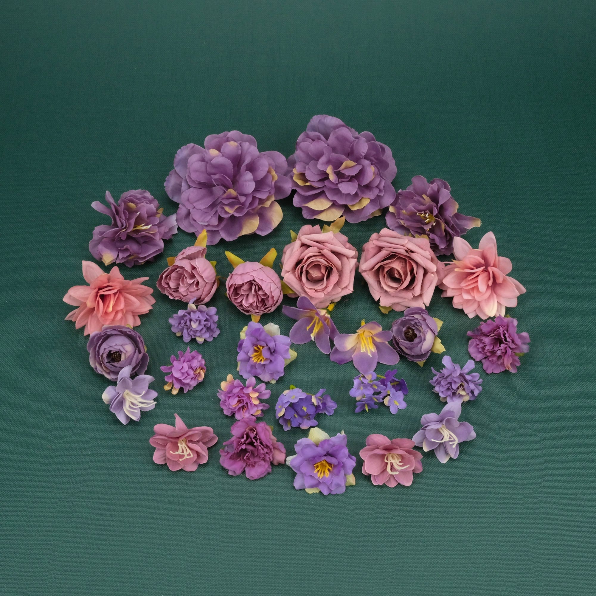28pcs/kit Artificial Silk Flower Heads Combo for DIY Bulk Flower Heads ...