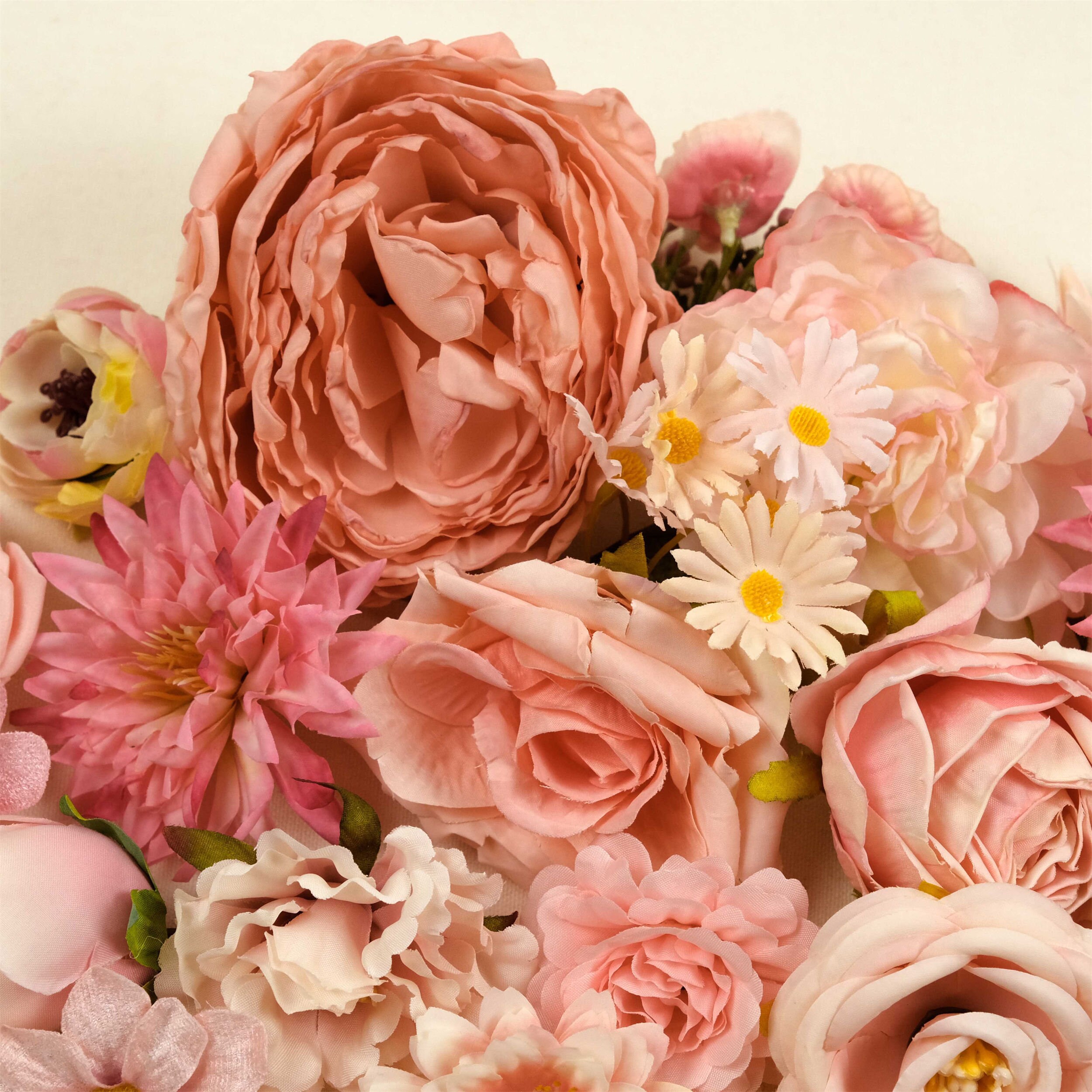 20 Teste Di Fiori Artificiali Rosa Misti In Seta – Mini Fiori Finti Per Decorazioni Fai Da Te, Bouquet, Torte - 5