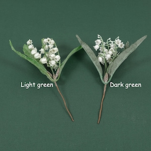 Artificial White Lily of the Valley With Dusty Frosted Leaf Dark Green Green Leaf For DIY Crafts Bridal Bouquet Vase Bouquet Decor Accessory