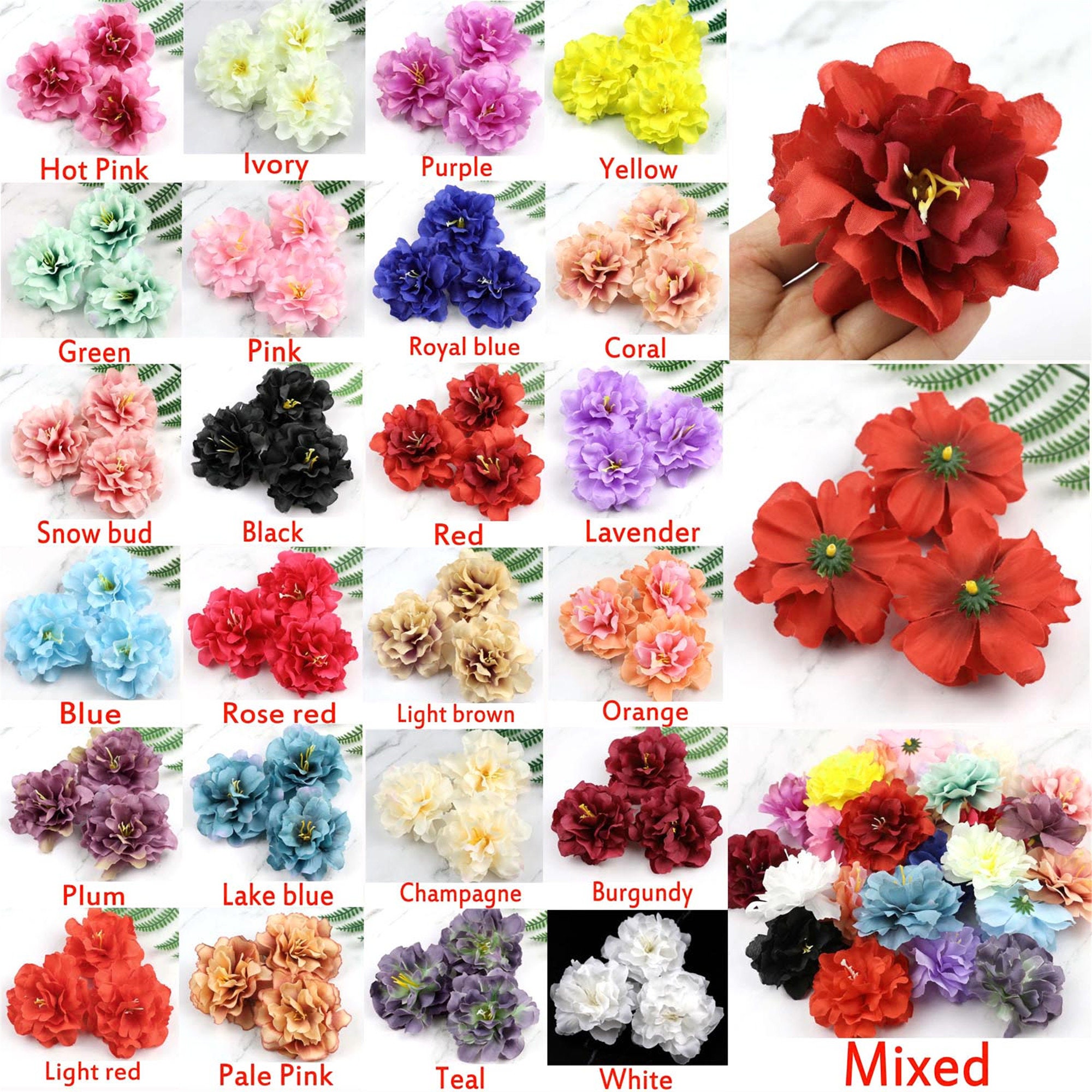 Silk Flowers Bulk For Crafts / Wholesale silk poly roses on a 3" wire