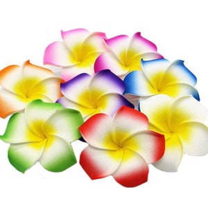10 unidades de colores surtidos, 9 cm de espuma, Frangipani hawaiano, flor de Plumeria artificial, gorro para el pelo, corona floral, decoración para el hogar, boda, flor de Hula