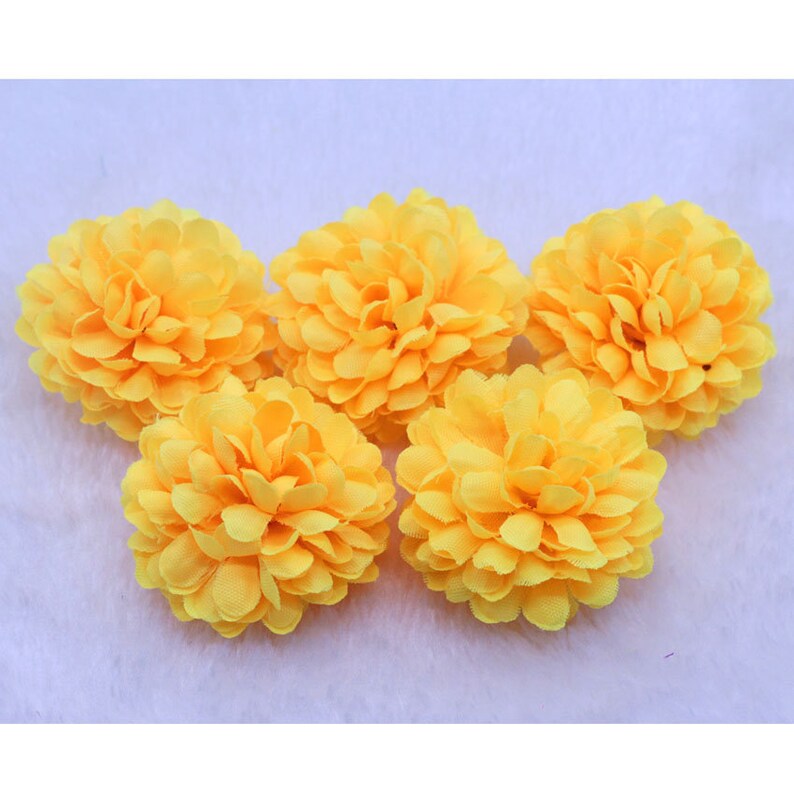 100PCS Yellow Silk Flowers Bulk Carnation Artificial Flowers Etsy