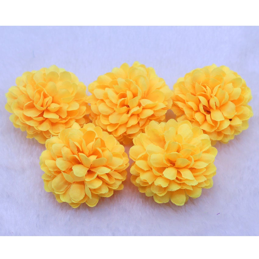100PCS Yellow Silk Flowers Bulk Carnation Artificial Flowers Etsy