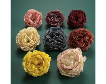 6pcs Large Dry Look Roses Peony Head  - Artificial Silk Flower Head, Artificial Roses, Bouquets Flowers For DIY Cake Topper Decor