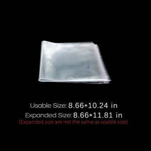 30-100個 粘着包装袋 幅8.66インチ 透明プラスチック袋 22cm セルロ袋 再封可能 OPP袋 収納ラッピング用