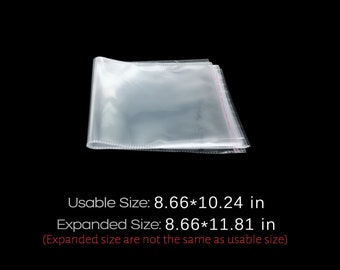 30-100pcs Self Adhesive Packaging Bag 8.66'' Width Transparent Plastic Bag 22CM Cello Bag Resealable OPP Bag For Storage Wrapping