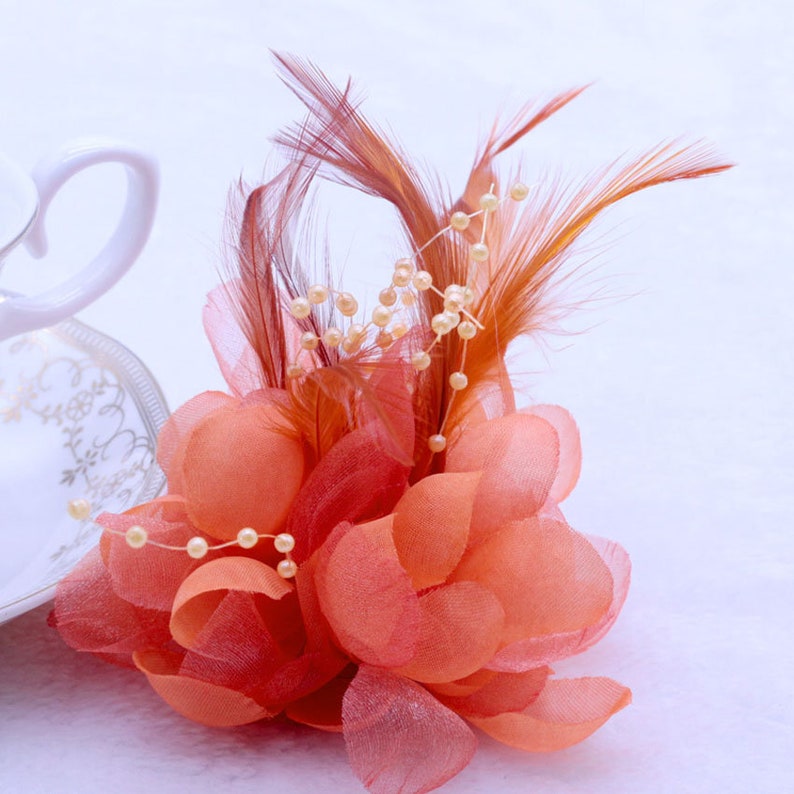 4 Small Bridal Fascinator 18Colors Feather Corsage 1-50PCS HairClip Prom Wedding Dancing Party Accessory Kids Women Hairpin Mini Headwear image 7