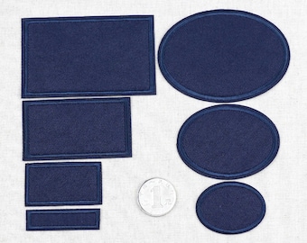 6/150Pcs Black Navy Blue Blank Patch Iron on Jean Patche 12 Style  Assorted Cotton Jeans Repair Decal 3.7x 5" (5.5x4.3")