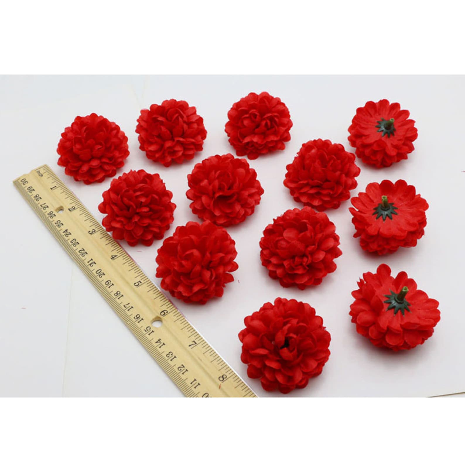 100PCS Dark Red Silk Flowers Bulk Carnation Artificial Flowers Etsy