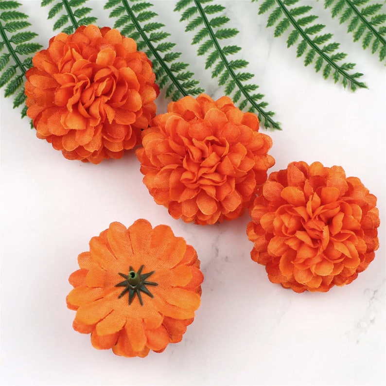 100PCS Orange Silk Flowers Bulk Carnation Artificial Flowers Etsy