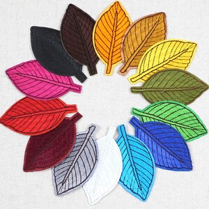 6/150 st 14 färger löv broderad lapp sy-på/stryk-på lapp gör-det-själv applikation kläder byxor jeans sömnad blommor applikation tillbehör
