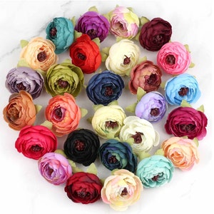 5/500pcs 27Color 2&quot;Camellia Flower Head Artificial Silk Rose Bluk Wholesale for DIY Wedding Flower Wall Bouquets Crown Haedband Decor