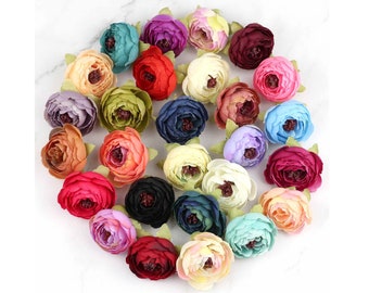 5/500pcs 27Color 2"Camellia Flower Head Artificial Silk Rose Bluk Wholesale for DIY Wedding Flower Wall Bouquets Crown Haedband Decor