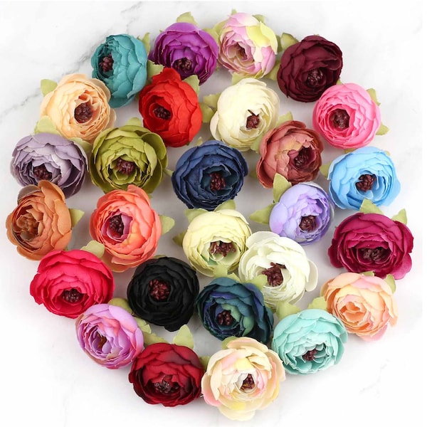 5/500pcs 27Color 2"Camellia Flower Head Artificial Silk Rose Bluk Wholesale for DIY Wedding Flower Wall Bouquets Crown Haedband Decor