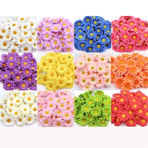 500 piezas de flores artificiales de seda, gerberas, margaritas, mini girasoles para manualidades, coronas, regalos, álbumes de recortes, fiestas, festivales, decoración de bodas.