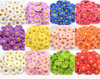500 piezas de flores artificiales de seda, gerberas, margaritas, mini girasoles para manualidades, coronas, regalos, álbumes de recortes, fiestas, festivales, decoración de bodas.
