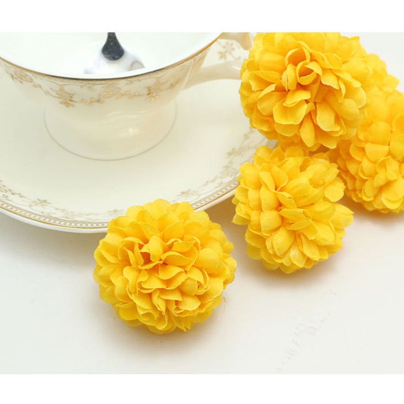 100PCS Yellow Silk Flowers Bulk Carnation Artificial Flowers Etsy