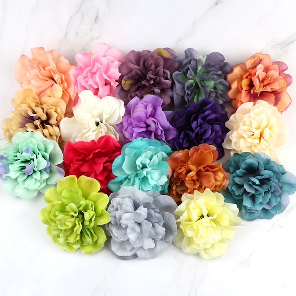 4.3'' Artificial Silk Flower Head Bulk Peony Silk Flower Fake Flower For DIY Floral Arrangement Flower Walls Home Decor DIY HairClip 10-100P