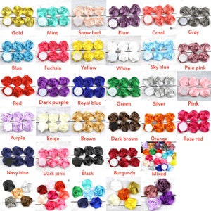 5-100PCS Big Satin Ribbon / 2" Rose Flowers Bouquet Maker DIY Artisanat Accessoire Bouquets De Mariée De Mariage Fourniture 50x50mm (Multicolore)