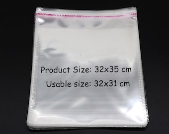 20 unids/pack bolsa de embalaje resellable bolsa de plástico de embalaje autoadhesiva bolsa Opp transparente bolsa de exhibición 32X35cm 32x40cm 32x45cm 32x50cm