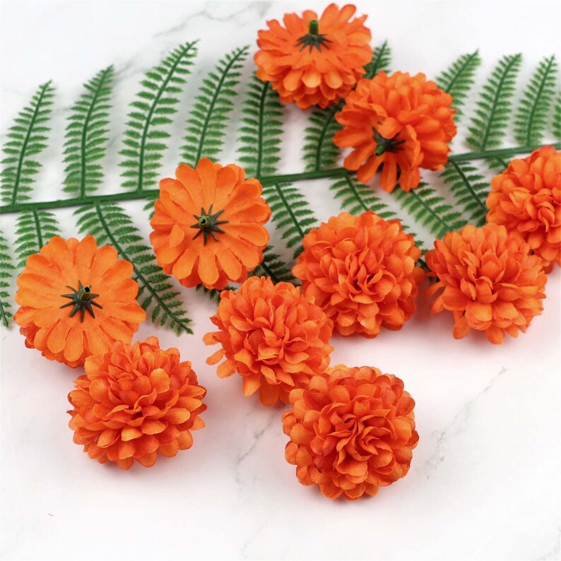 100PCS Orange Silk Flowers Bulk Carnation Artificial Flowers Etsy