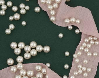 30/300 Uds. 8/10/12MM perlas falsas sin agujeros para manualidades DIY accesorio de decoración Frmae perla redonda acrílica perla de bola suelta sin perforar