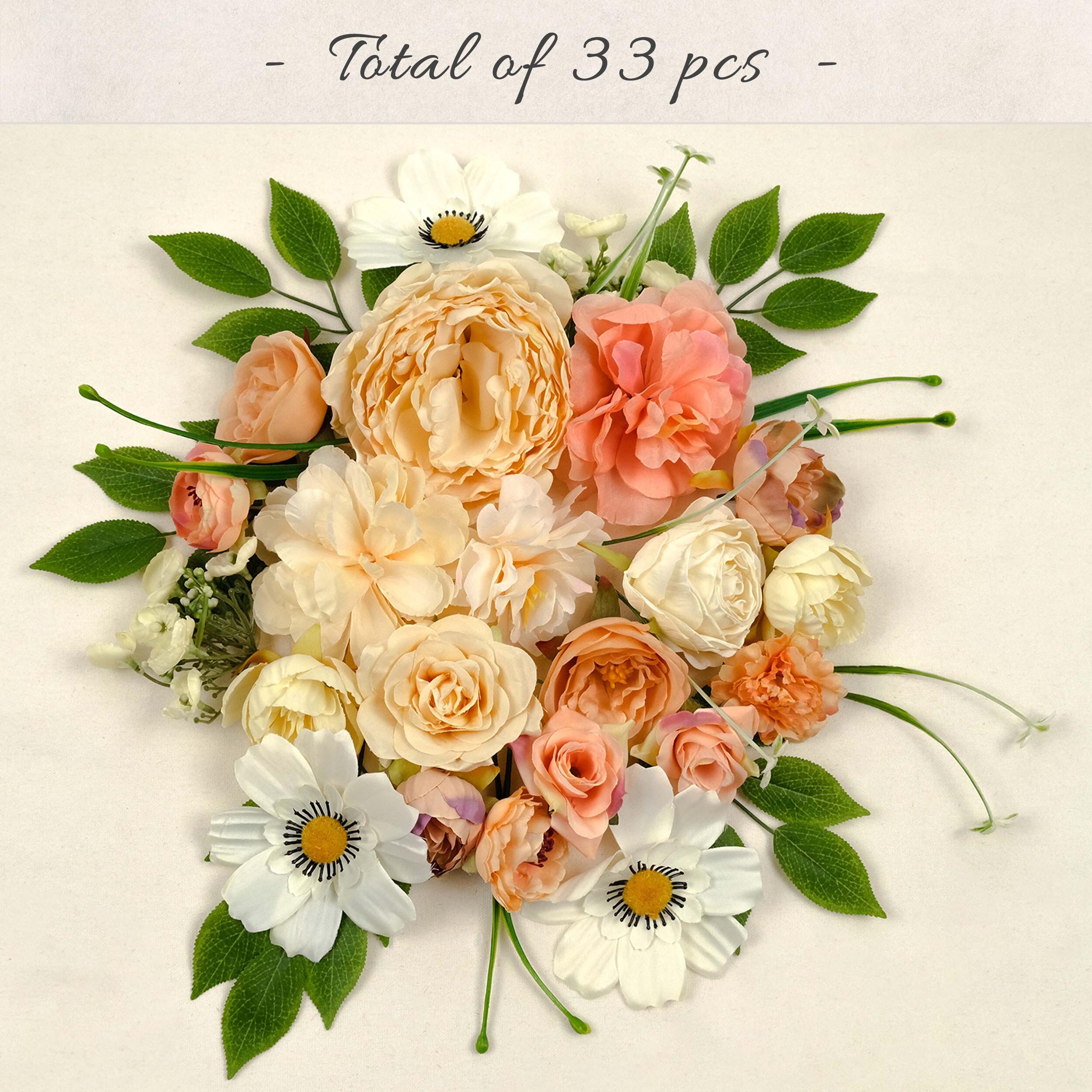 ChAusa 40 teste di fiori artificiali, piccoli fiori finti, per artigianato, mini fiori finti, decorazione sfusa per fai da te, matrimoni, feste, accessori per capelli, scrapbooking, decorazioni per la