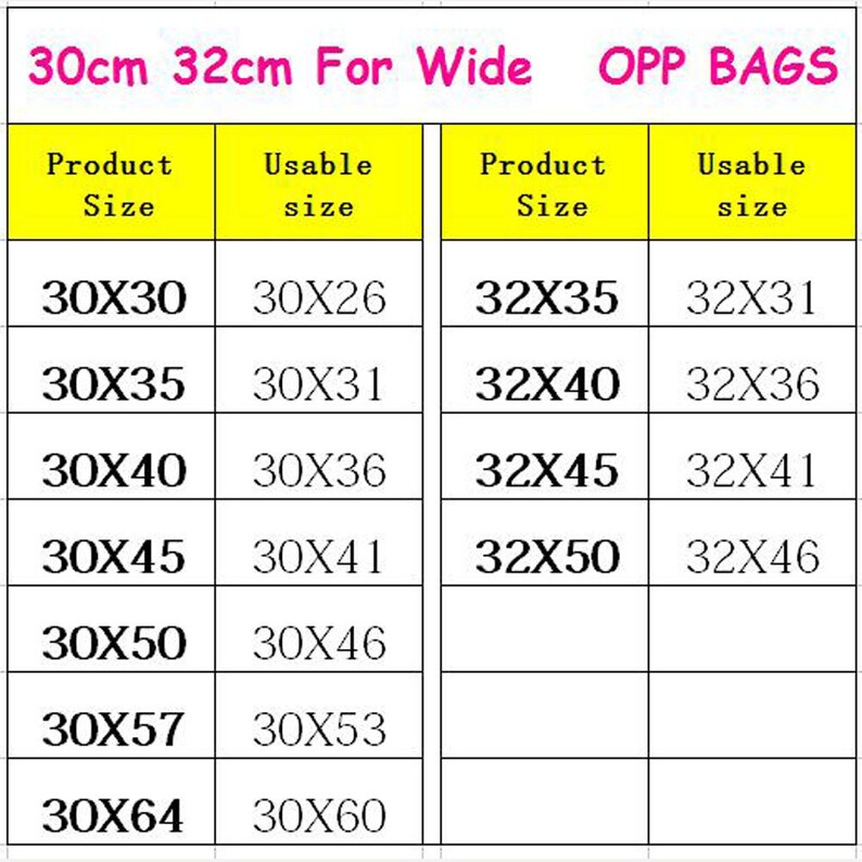 20pcs 30cm Wide Large Multi Sizes resealable packaging bag self adhesive packing plastic bag transparent Opp Bag Display Baggie Bags