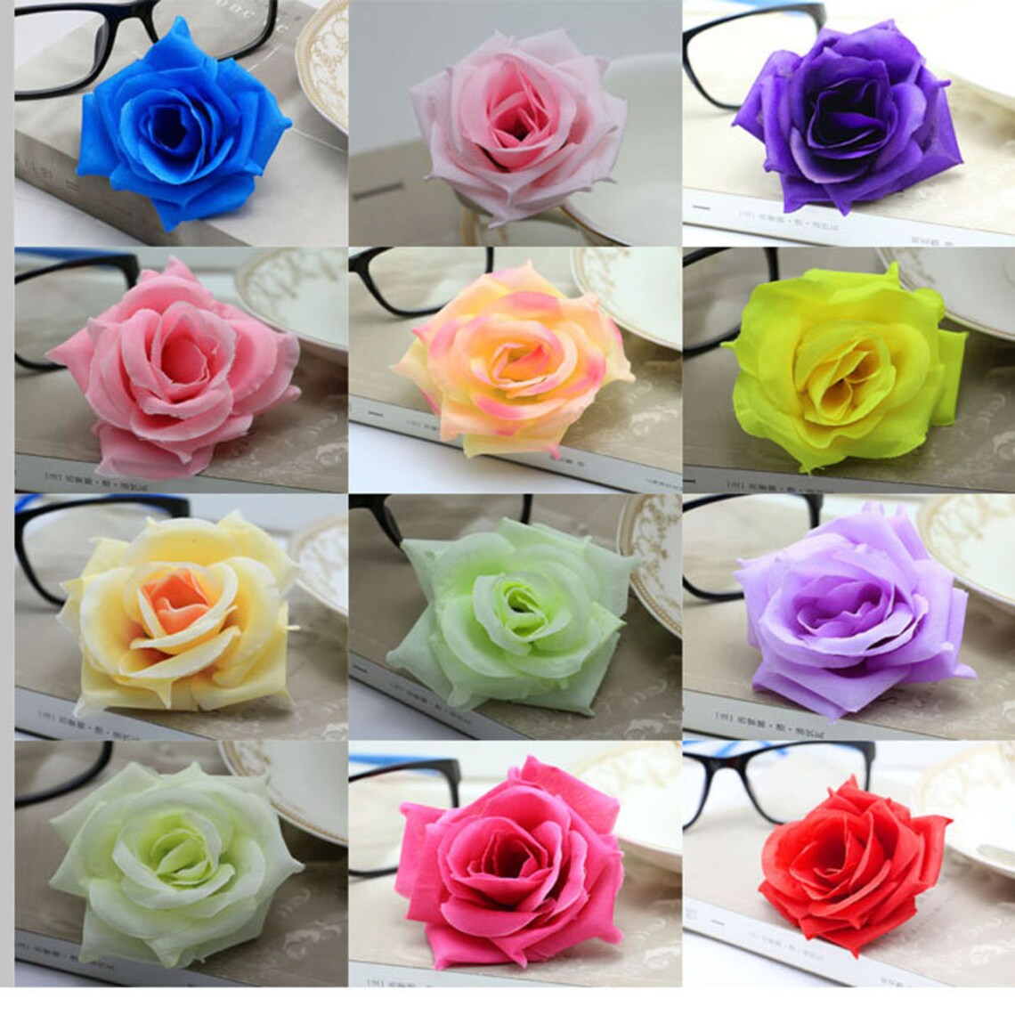 102050100PCS Silk Flower Heads Wholesale Silk Roses Heads Etsy
