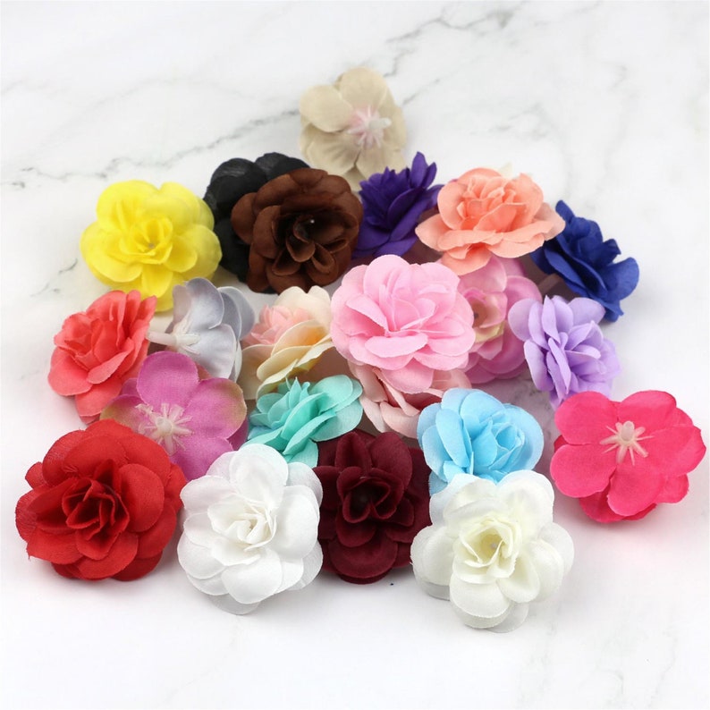120pcs Artificial Tea Flower 4.5cm wholesale Silk Rose Flowers Heads for Wedding Party Home Decoration DIY Wreath Scrapbook Gift Box Crafts