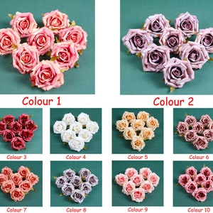 2.75in Rose - Rayon Flower / DIY Handmade Making Crafts Bouquet Flower Arranging Accessories / Artificial Silk Flower Head 10Colors