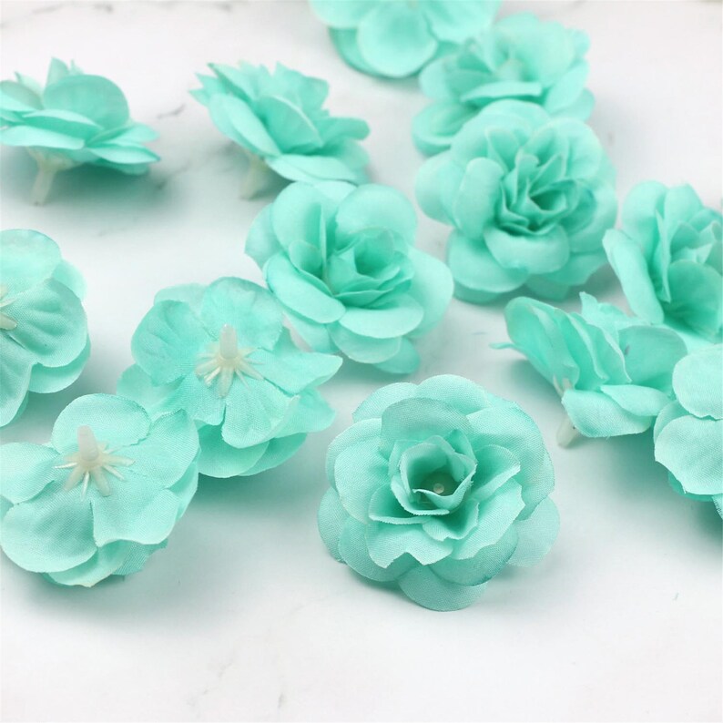120pcs Artificial Tea Flower 4.5cm wholesale Silk Rose Flowers Heads for Wedding Party Home Decoration DIY Wreath Scrapbook Gift Box Crafts