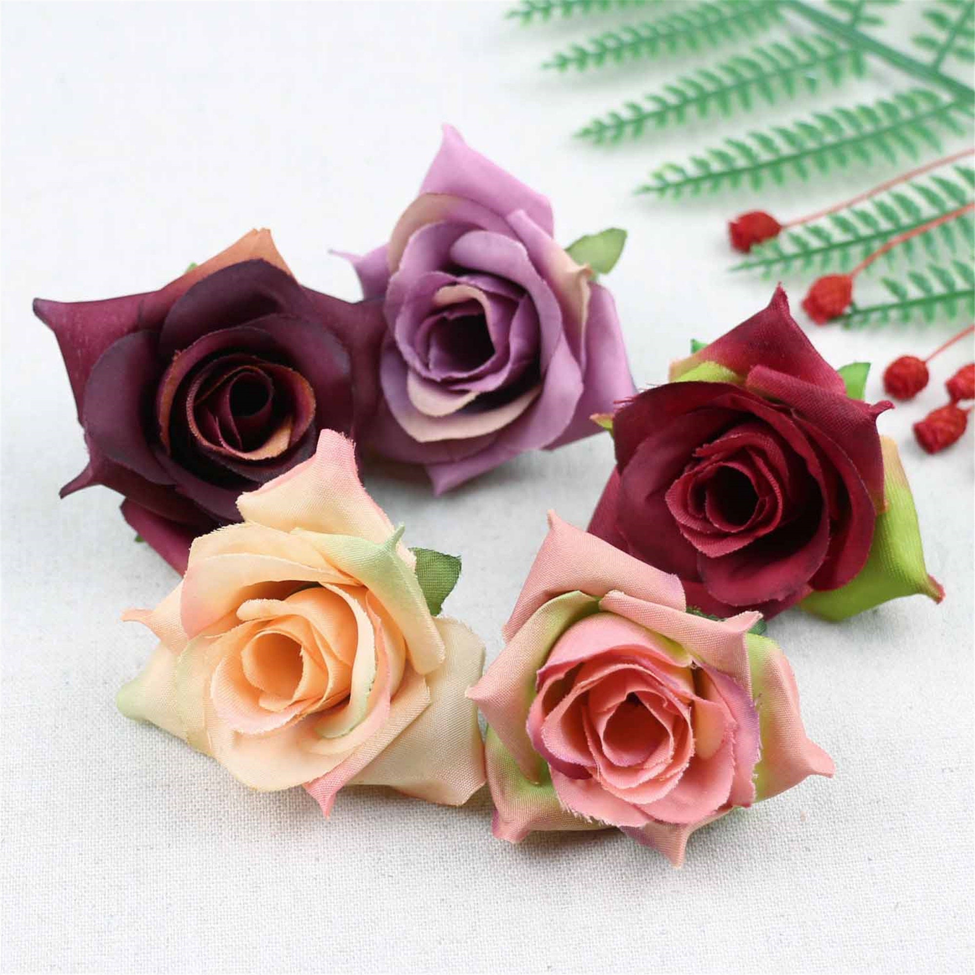 500pcs Mini Roses for Crafts Burgundy Flowers Artificial with Small White  Roses Foam Flowers Fake Flower Heads for Baby Shower Decorations Table  Arrangement Centerpiece