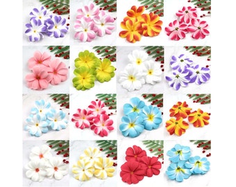 10-100 pièces assorties hawaïennes Plumeria frangipanier têtes de fleurs en soie 3 "fleurs artificielles tête tissu fournitures florales Lot pour fleurs de mariage