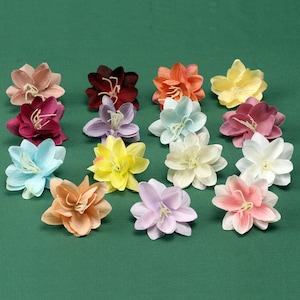 1.7&quot; Artificial Silk Daffodil Flower Head 10/100Pcs 15Colors DIY Orchid Handmade Crafts Fake Flower Wall Gift Box Wedding Party Decor