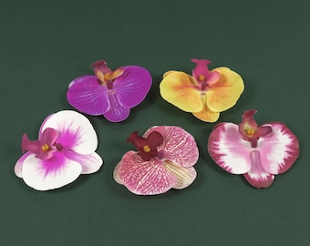 6Colors Artificial Flower Head 10CM Fake Phalaenopsis Faux Orchid For DIY Crafts Bouquets Corsage Cake Topper Decor