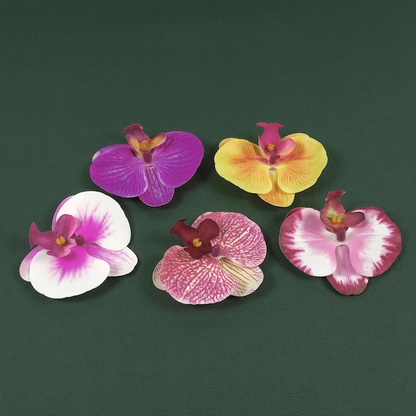 6Colors Artificial Flower Head 10CM Fake Phalaenopsis Faux Orchid For DIY Crafts Bouquets Corsage Cake Topper Decor