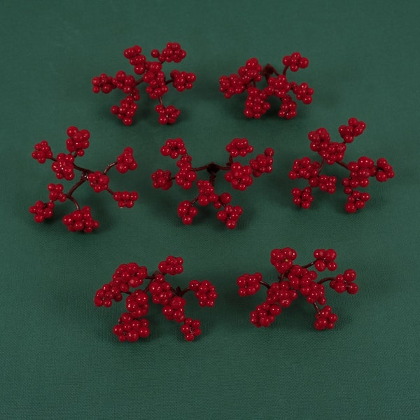 6/150PCS Red Holly Berry For DIY Crafts Bouquets Crown Headband Wreath Xmas Tree Holiday Wall Ornament Decor Fake Berry