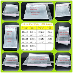 Sacchetti OPP Sigillo autoadesivo trasparente Sacchetti di stoccaggio per imballaggi in plastica Sacchetti richiudibili in cellophane OPP 18x18 cm 18x35 cm 18x50 cm