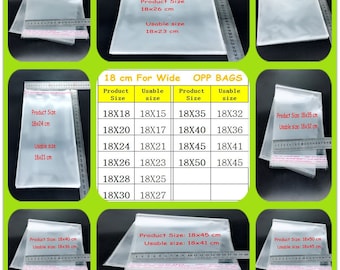 OPP bags Clear Self Adhesive Seal Plastic Packaging Storage Bags Resealable Cellophane OPP Poly Bags 18x18cm 18x35cm 18x50cm
