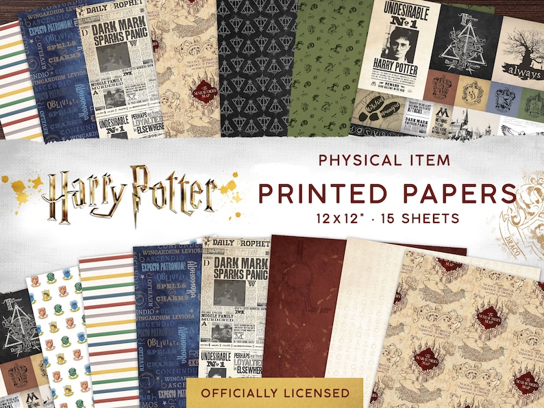 Harry Potter Scrapbook Paper 12x12 Physical Papers Etsy